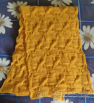 RUČNĚ PLETENÁ, NOVÁ, OBJEMNÁ ŠÁLA-PLÉD: 2,2metru x 36cm - 4