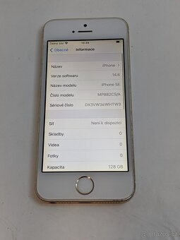 iPhone SE 128gb gold. Top stav. Baterie 87%. Záruka 6 měsíců - 4