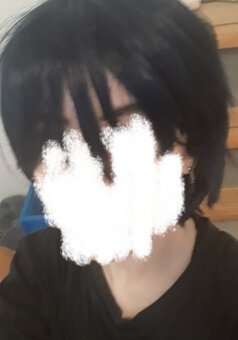 Tmavě modrá cosplay paruka - 4