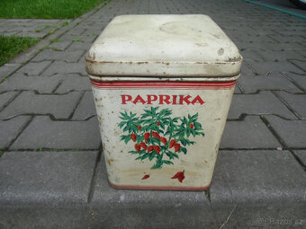 Stará plechová krabička 18 x 18 x 26 cm. - 4