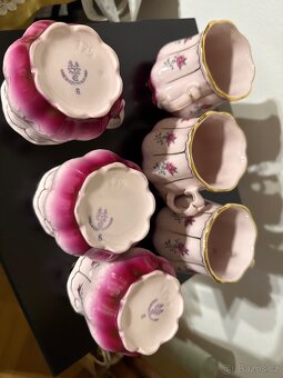 Růžový porcelán 6 hrnků Hanka 175 CHODOV - 4