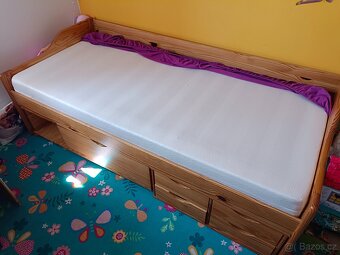 Dřevěná postel, borovice se zásuvkami 90x200cm - 4