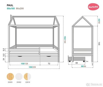 Kvalitní masivní domečková postel Paul 90x200 - 4