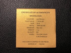 Luxusní provedeni 1 oz Australian Wedge Eagle 2019 Golden - 4