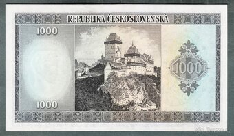 Staré bankovky 1000 kčs 1945 bezvadný stav UNC - 4