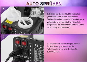 Výrobník mlhy 500 W s led podsvitem a dálkový ovladač - 4