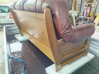 Pohovka gauč Aneta II pravá kůže + masiv - 4