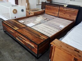 Masivní manželská postel s úložným prostorem OKLAHOMA - 4