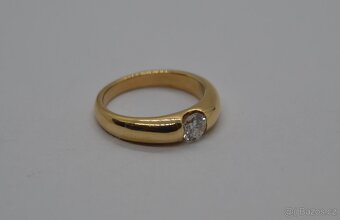 Zlatý prsten  s briliantem 0.40 CT - 4