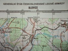 Profesionální mapa ČSLA Blovice Vojenský prostor Jínce - 4