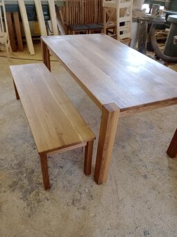 Jídelní stůl dub masiv a lavička - 4