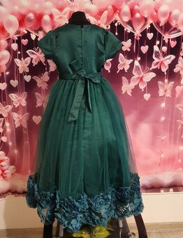 Dívčí společenské smaragdové šaty - 4