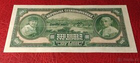 100 KORUN ČSR 1920 SÉRIE W NEPERFOROVANÁ - 4