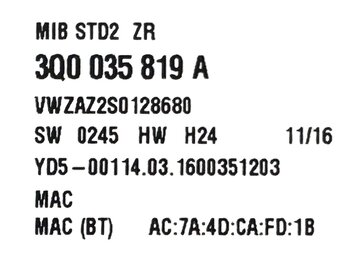 Řídící jednotka navigace 3Q0035819A VW Golf 7 r.v. 2016 - 4