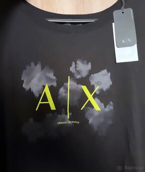 Bavlněné šaty Armani Exchange - černé,mini,oversize - 4