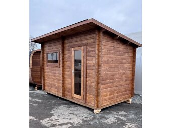 Venkovní finská sauna HANKO 2,1x3,7m, 2 místnosti - 4