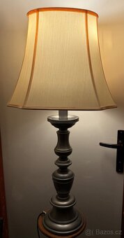 Veliká cínová stolní lampa výška 96cm - 4