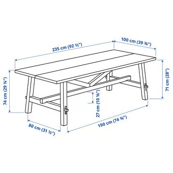 Jídelní stůl IKEA SKOGSTA – masiv akácie, černý - 4