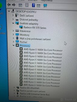 Herní PC- AMD RYZEN 5 1600X 3,60Ghz/ RAM 16GB DDR4/RX 570 8G - 4