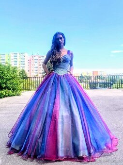 LUXUSNÍ plesové šaty DUHOVÉ - 4