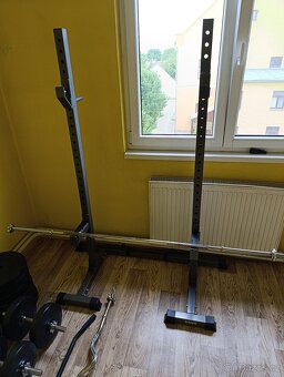 Posilovací set-činky,ez osa, velká osa, stojan na dřepy - 4
