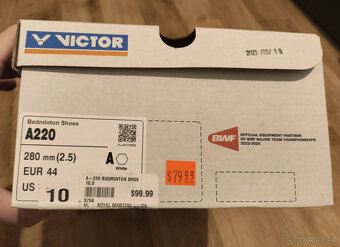 Badmintonové / sálové boty Victor A220, vel. 44, nošený 5x - 4