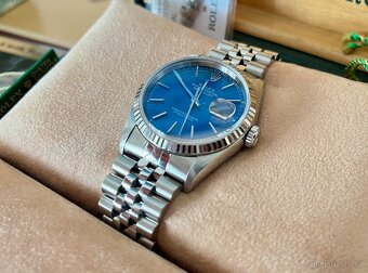 ♛ Rolex Datejust 16234 Modrý Sunburst, Bílé Zlato 🇨🇭 - 4