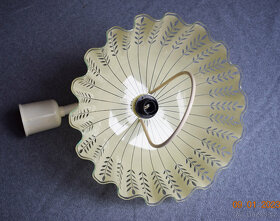 Stahovací lustr - krémově žluté sklo průměr 43 cm / Funkční. - 4