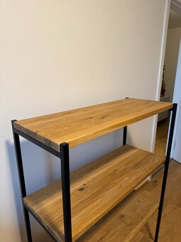 Woodica Regál Loftový dubový 1.2m | 90cm | 4p - masivní dřev - 4