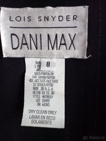 Společenský kalhotový modrý kostým se stříbrnou nitkou - 4