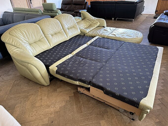 059 Kožená rozkládací sedací souprava sedačka HIMOLLA - 4