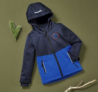 ☘️ SOFTSHELLOVÁ BUNDA modrá s mimozemšťanem vel. 122/128 ☘ - 4