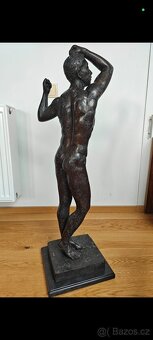 Velká 92 cm vysoká bronzová plastika, socha, Rodin - 4