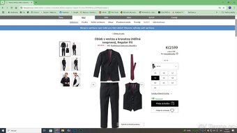 Pánský oblek černý 4dílný NOVÝ vel.54 - 4