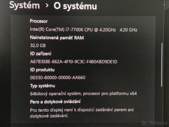 Herní PC Intel i7 7700K, 5700xt, 32GB Ram, 250gb SSD+1tb - 4