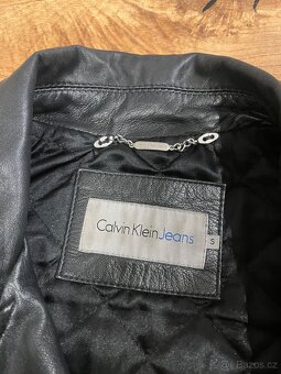Calvin Klein Jeans – černá KOŽENÁ biker bunda z jehněčí kůže - 4