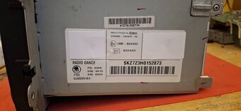 Originální autorádio Škoda Dance - plně funkční + PIN - 4