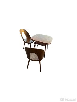 Retro set – stůl a dvě židle, ohýbaná překližka - 4