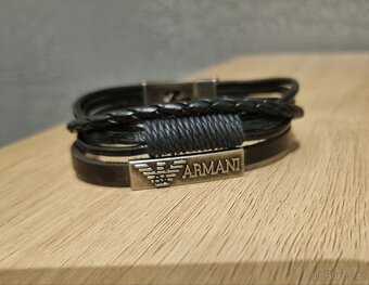Armani pánský i unisex kožený náramek  pravá kůže - 4