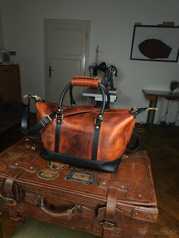 Kožená cestovní taška " duffle bag" - 4