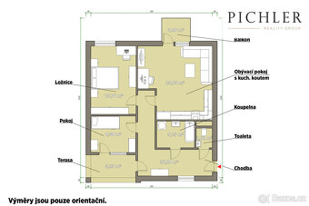 Prodej bytu 3+kk, 86,55m2, terasa,balkon, parkovací stání - 4