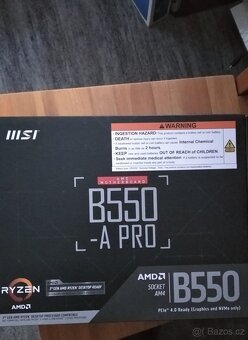 Zakladní deska MSI B550 a Pro desku a krabici mám - 4