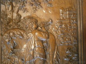 řezbovaný starožitný obraz krásné - 4