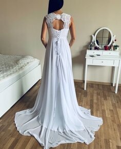 prodám krásné nové svatební těhotenské šaty vel M-XL - 4