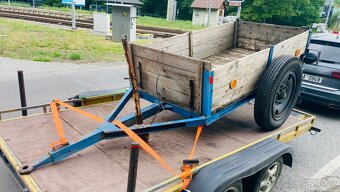Masivní vlek za traktor, kára na dřevo, univerzální - 4