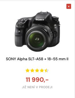 Sony SLT-A58 zrcadlovka a 2 objektivy - 4