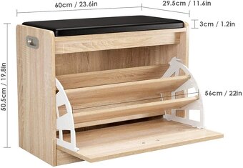 Nový výklopný botník se sedací lavicí (200 kg nosnost) - 4