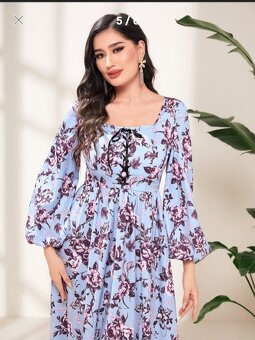 Květované dlouhé šaty se šněrováním - NOVÉ - 4