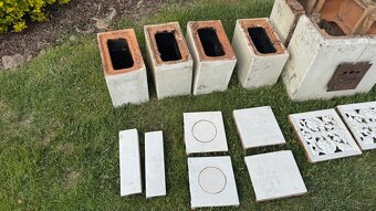 Starožitná volně stojící kachlová kamna - 4