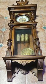 luxusní starožitné zdobené třízávažové hodiny "němky" - 4